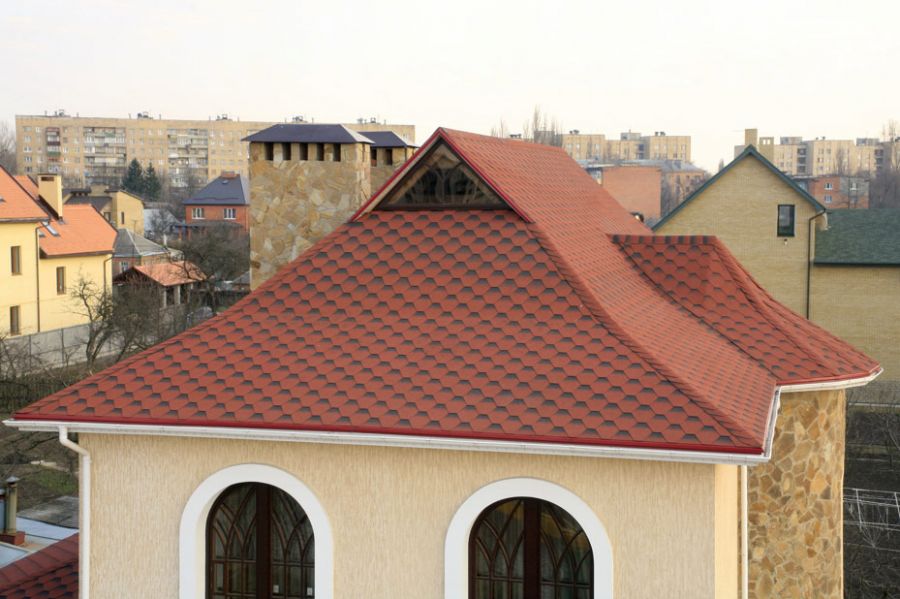 датская крыша из гибкой черепицы